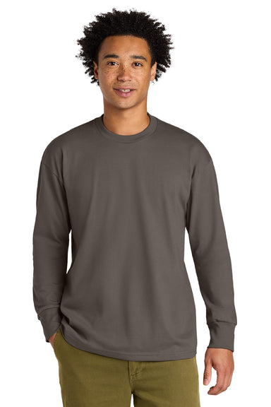 Next Level NL7211 Mens Long Sleeve Crewneck T-Shirt Shiitake Grey Model Front