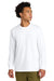 Next Level NL7211 Mens Long Sleeve Crewneck T-Shirt White Model Front