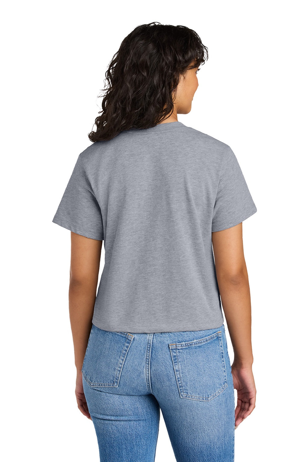 Next Level NL7610 Womens Boxy Short Sleeve Crewneck T-Shirt Heather Grey Model Back