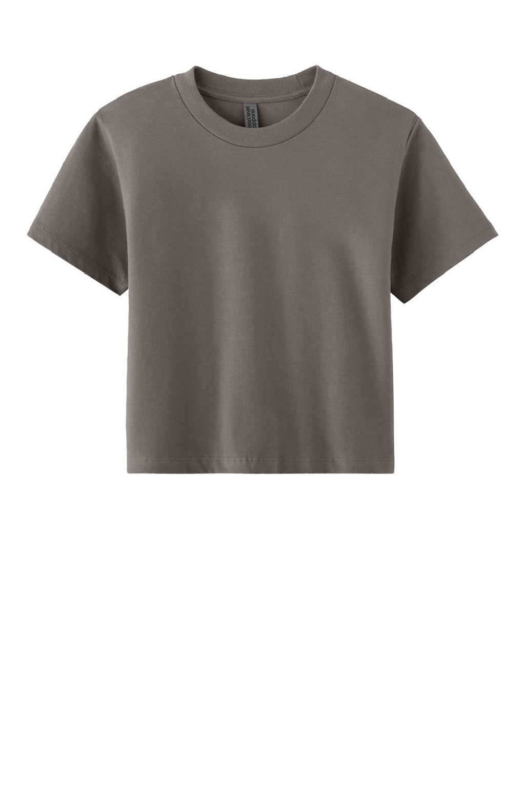 Next Level NL7610 Womens Boxy Short Sleeve Crewneck T-Shirt Shiitake Grey Flat Front