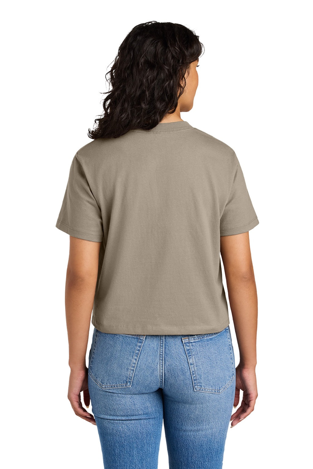 Next Level NL7610 Womens Boxy Short Sleeve Crewneck T-Shirt Tan Model Back