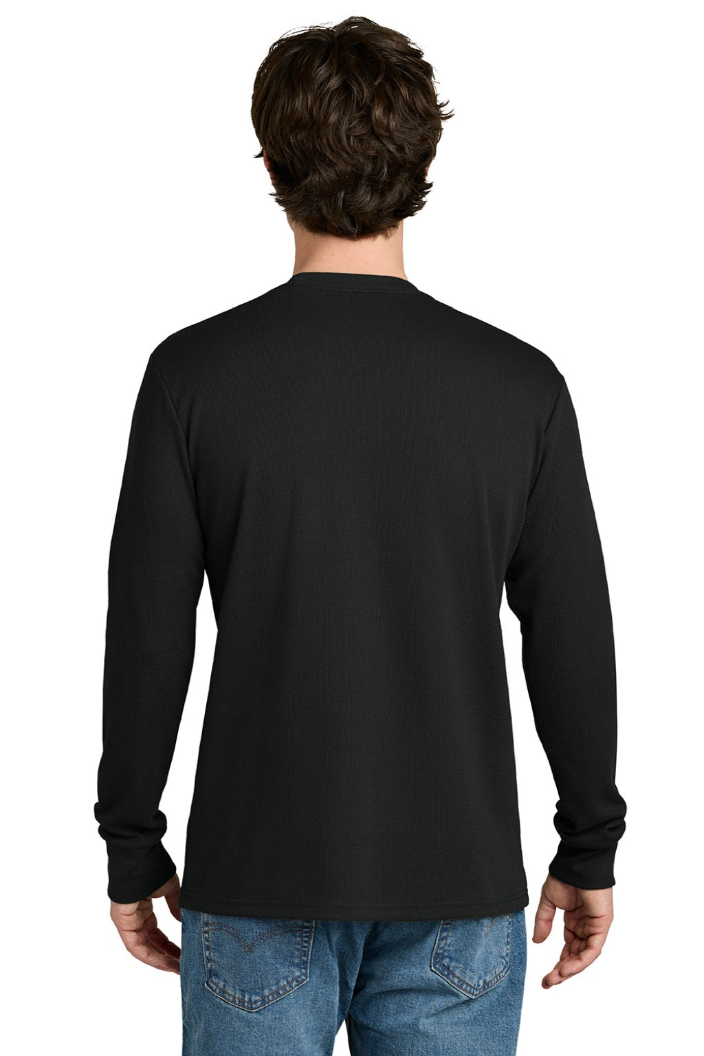 Next Level NL8211 Mens Ideal Thermal Long Sleeve T-Shirt Black Model Back