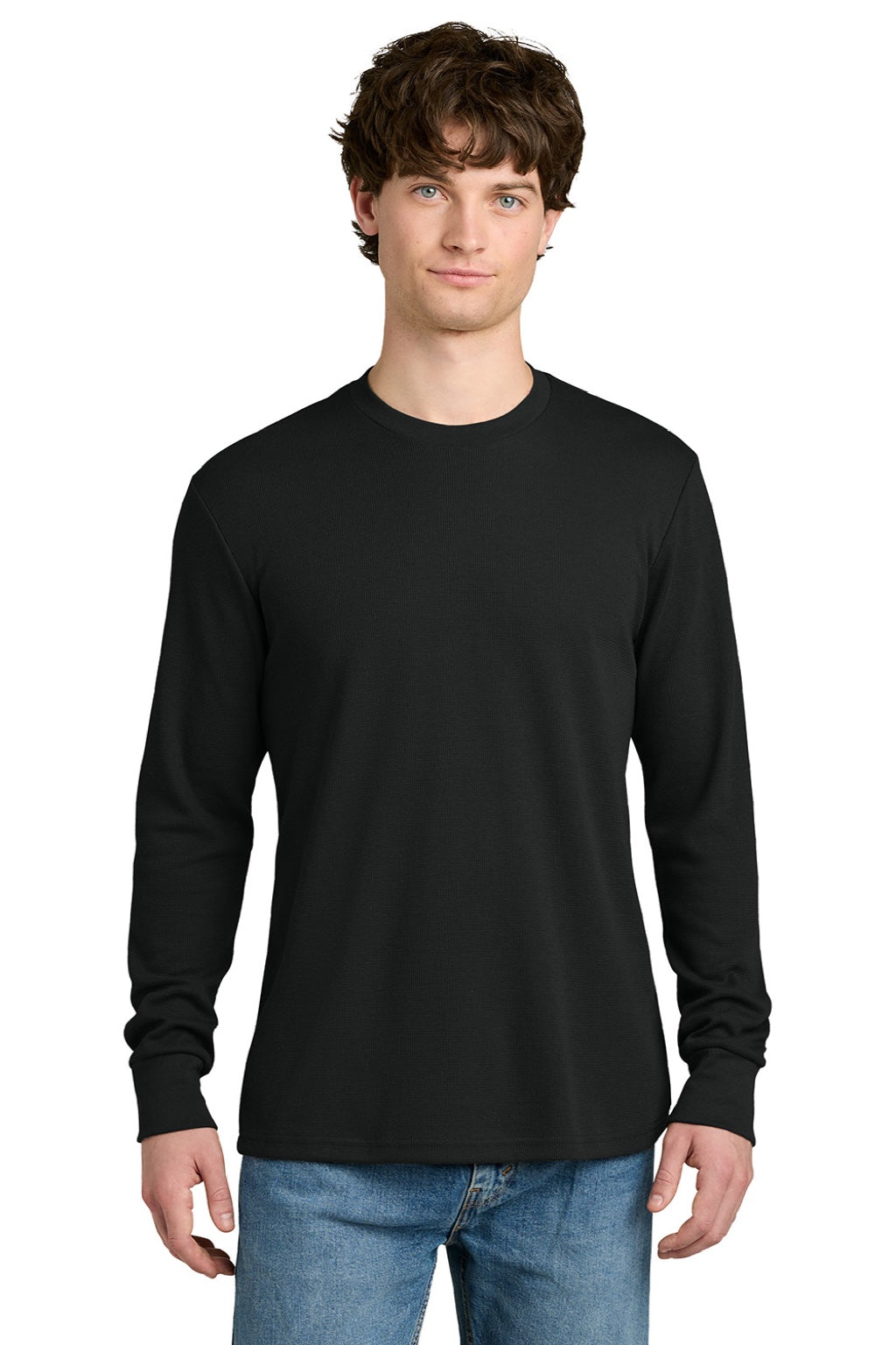 Next Level NL8211 Mens Ideal Thermal Long Sleeve T-Shirt Black Model Front