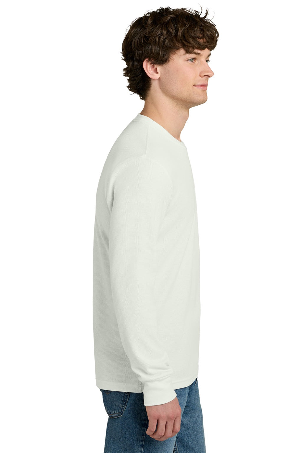 Next Level NL8211 Mens Ideal Thermal Long Sleeve T-Shirt Bone White Model Side