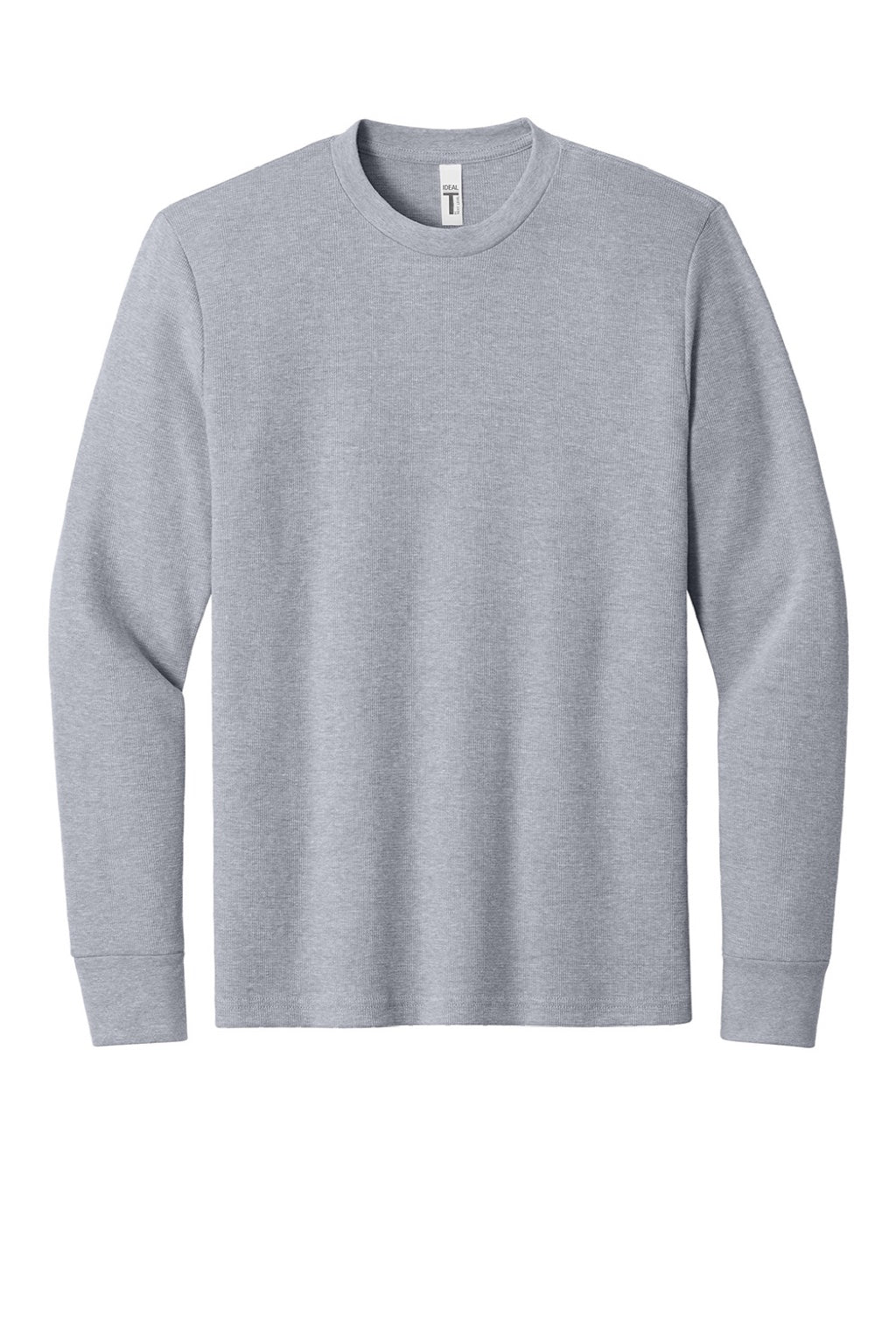 Next Level NL8211 Mens Ideal Thermal Long Sleeve T-Shirt Heather Grey Flat Front