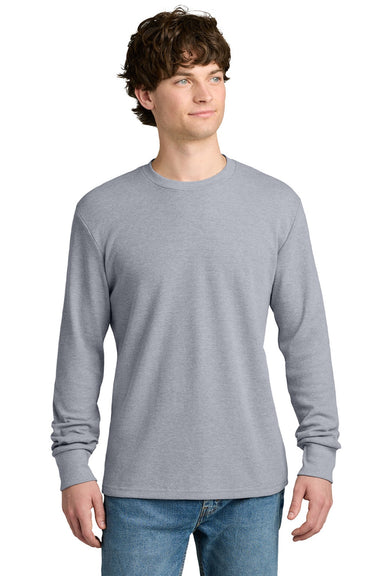 Next Level NL8211 Mens Ideal Thermal Long Sleeve T-Shirt Heather Grey Model Front