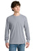 Next Level NL8211 Mens Ideal Thermal Long Sleeve T-Shirt Heather Grey Model Front