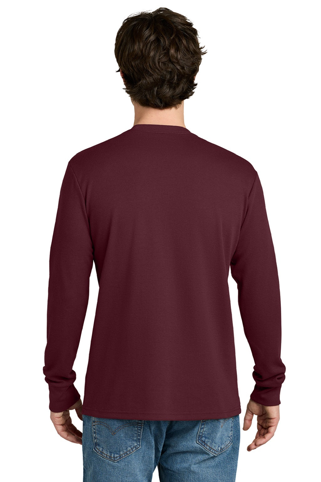Next Level NL8211 Mens Ideal Thermal Long Sleeve T-Shirt Maroon Model Back