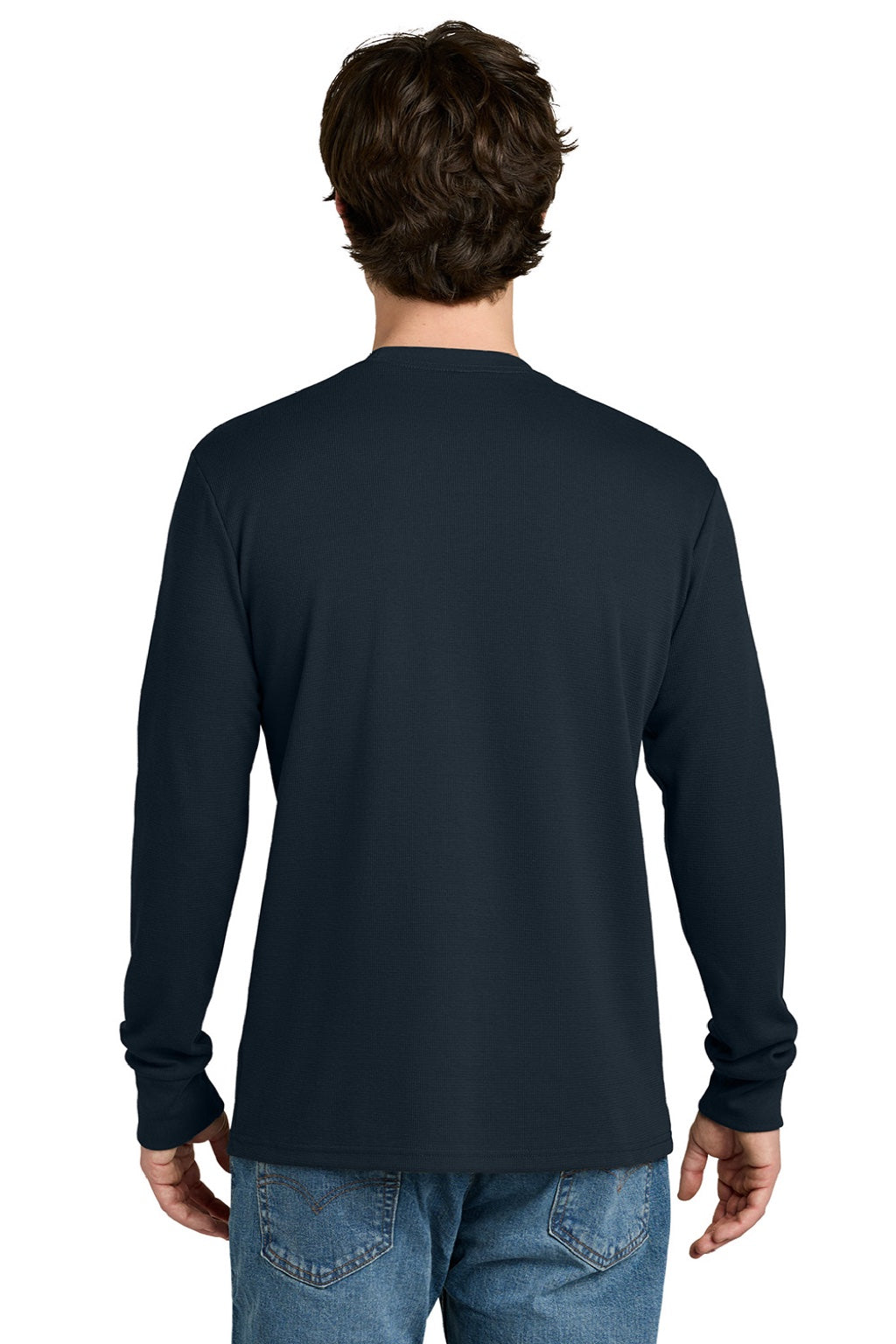 Next Level NL8211 Mens Ideal Thermal Long Sleeve T-Shirt Midnight Navy Blue Model Back