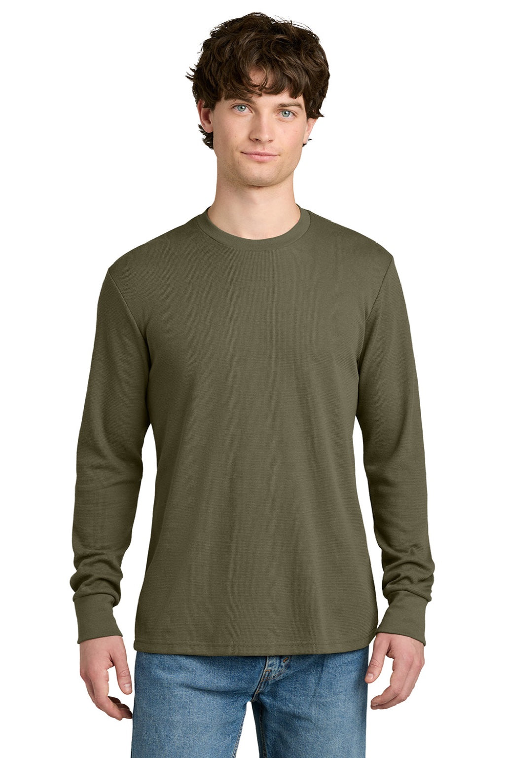 Next Level NL8211 Mens Ideal Thermal Long Sleeve T-Shirt Military Green Model Front