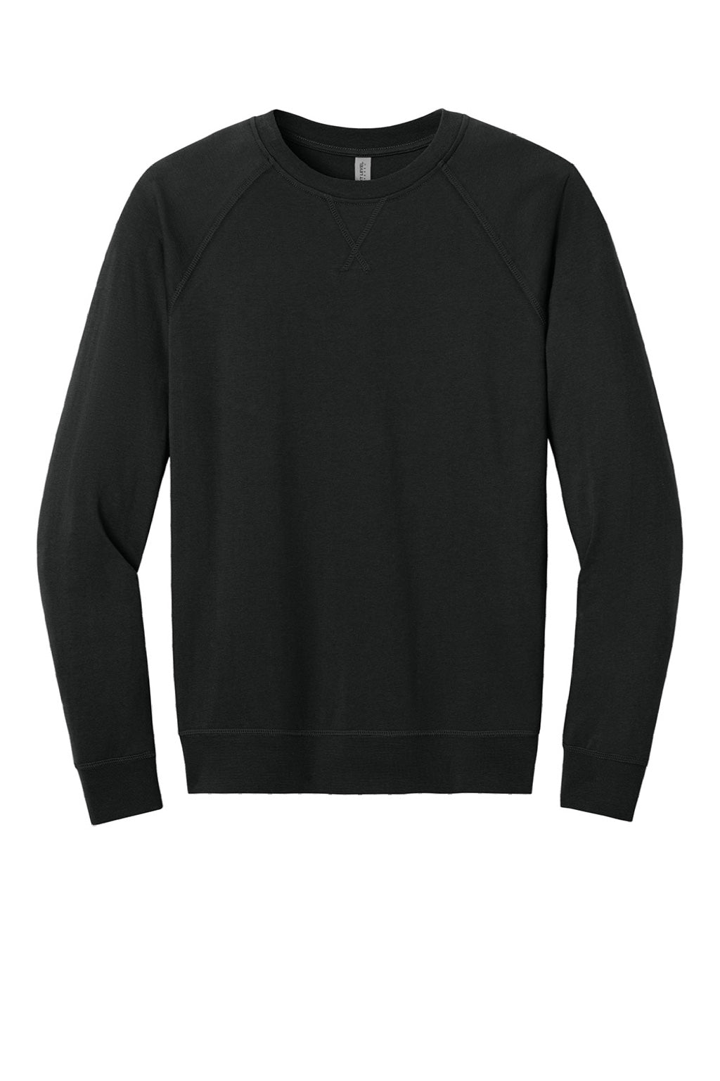 Next Level N9000/9000 Mens French Terry Long Sleeve Crewneck T-Shirt Black Flat Front