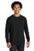 Next Level N9000/9000 Mens French Terry Long Sleeve Crewneck T-Shirt Black Model Front