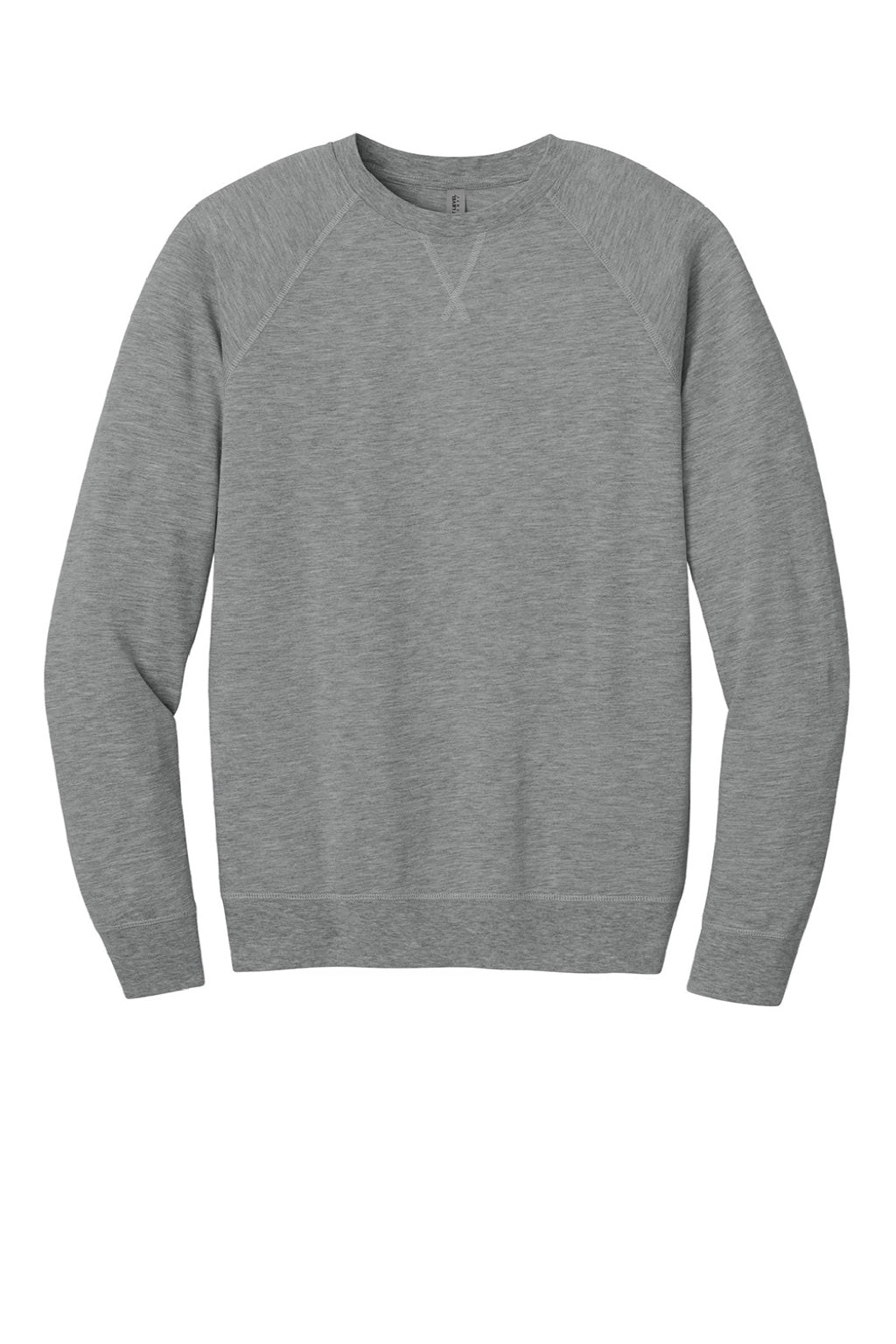 Next Level N9000/9000 Mens French Terry Long Sleeve Crewneck T-Shirt Heather Grey Flat Front