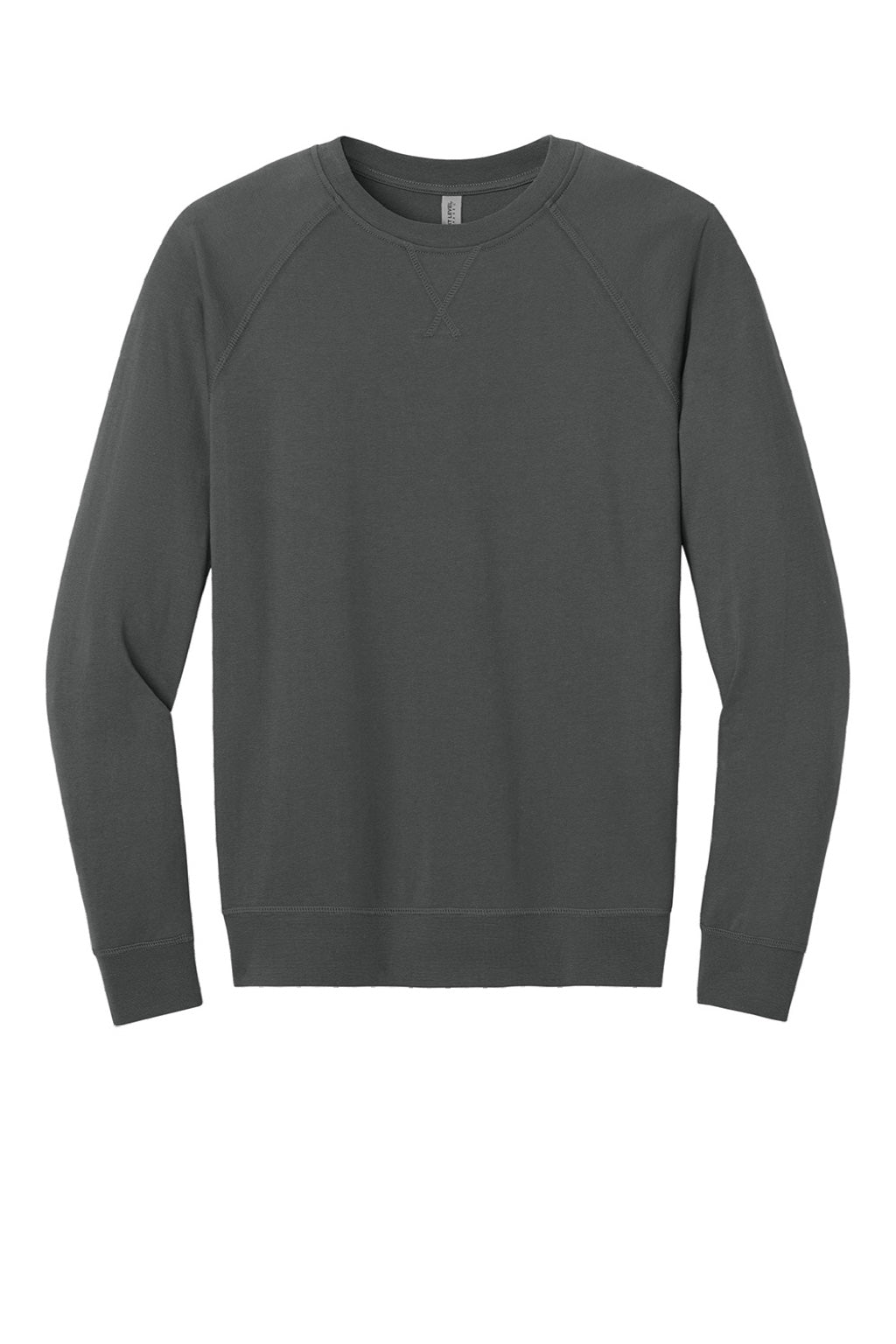 Next Level N9000/9000 Mens French Terry Long Sleeve Crewneck T-Shirt Heavy Metal Grey Flat Front