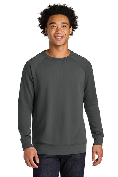 Next Level N9000/9000 Mens French Terry Long Sleeve Crewneck T-Shirt Heavy Metal Grey Model Front