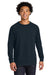 Next Level N9000/9000 Mens French Terry Long Sleeve Crewneck T-Shirt Midnight Navy Blue Model Front