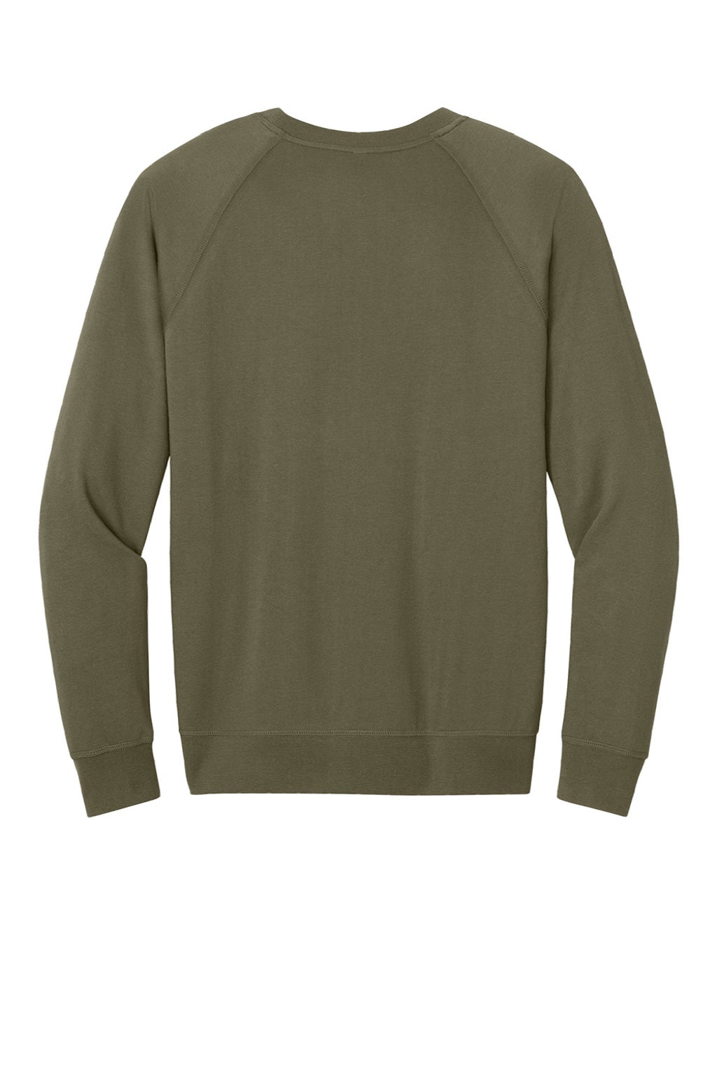 Next Level N9000/9000 Mens French Terry Long Sleeve Crewneck T-Shirt Military Green Flat Back