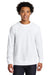 Next Level N9000/9000 Mens French Terry Long Sleeve Crewneck T-Shirt White Model Front