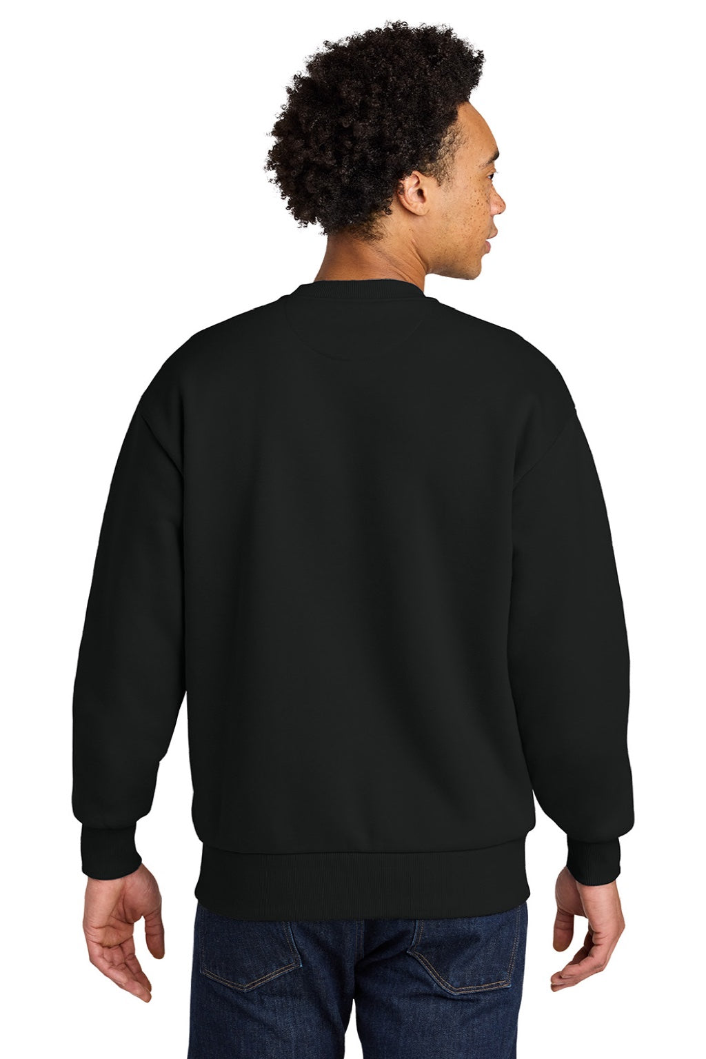 Next Level NL9007 Mens Crewneck Sweatshirt Black Model Back