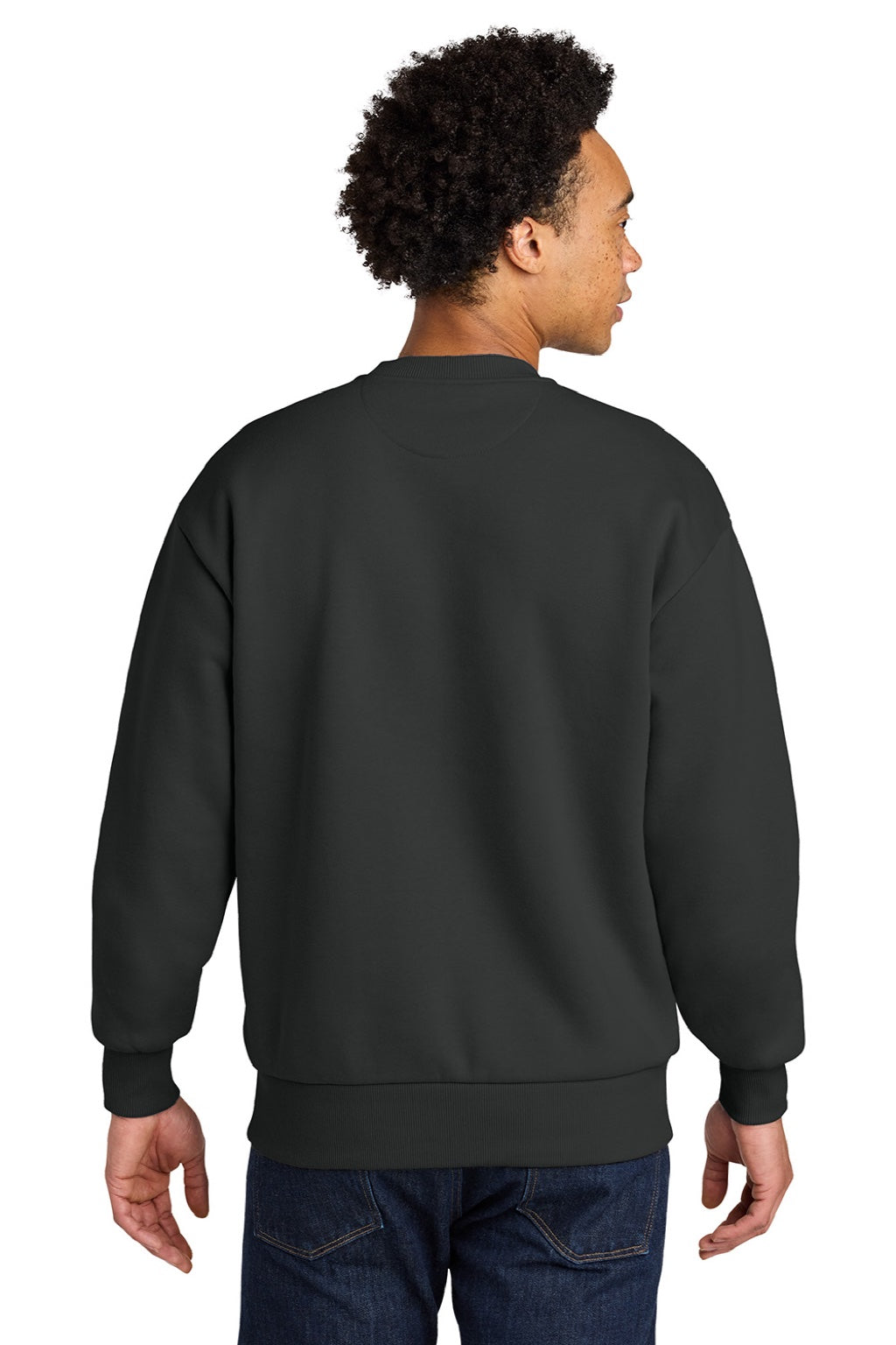Next Level NL9007 Mens Crewneck Sweatshirt Graphite Black Model Back