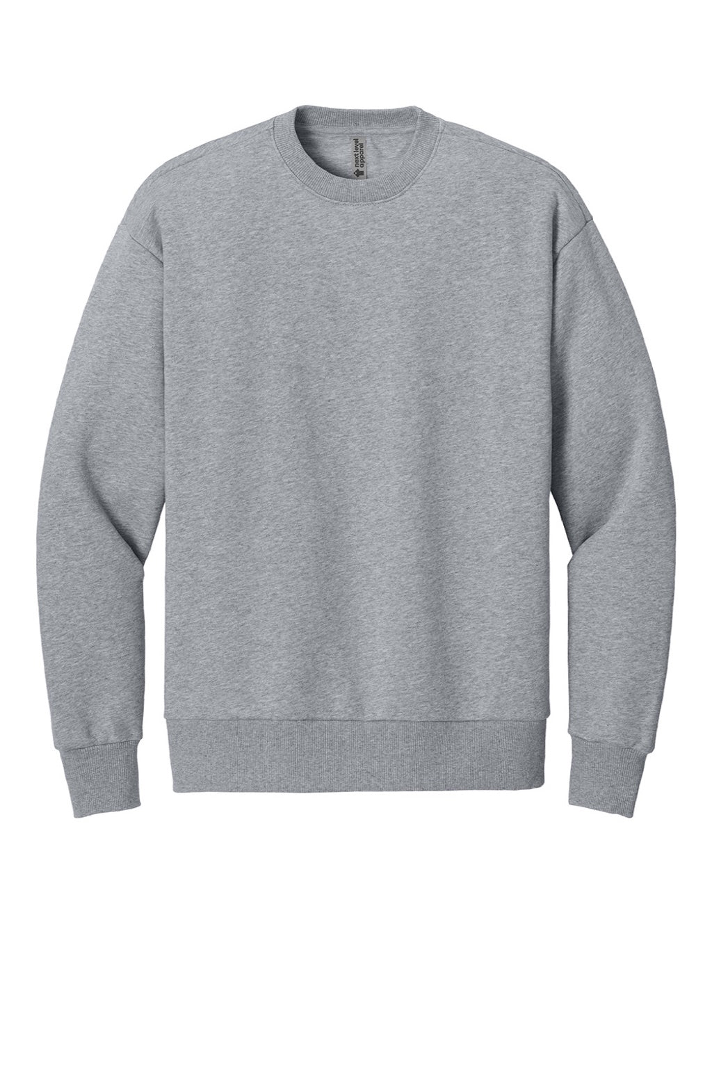 Next Level NL9007 Mens Crewneck Sweatshirt Heather Grey Flat Front