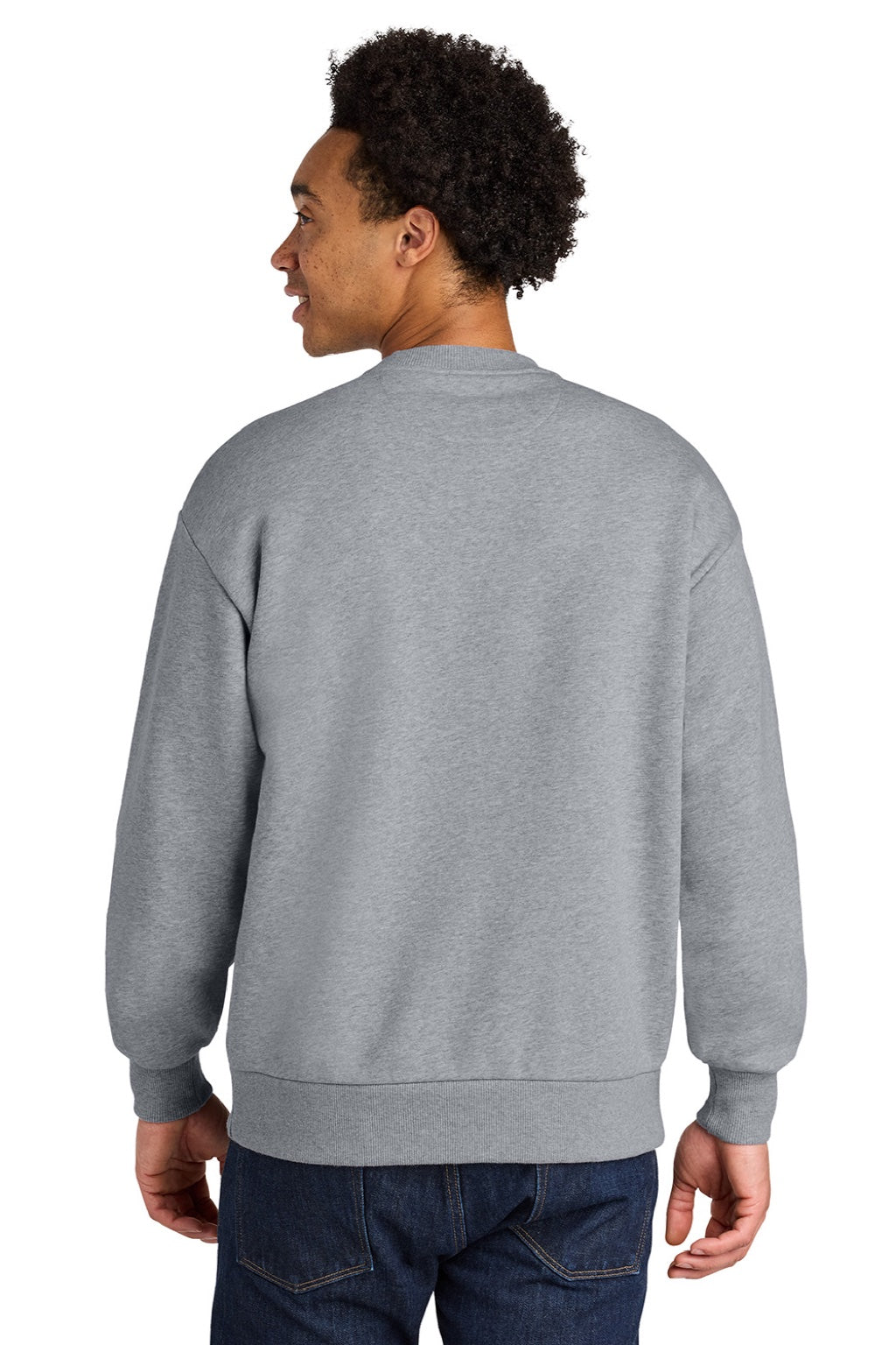 Next Level NL9007 Mens Crewneck Sweatshirt Heather Grey Model Back