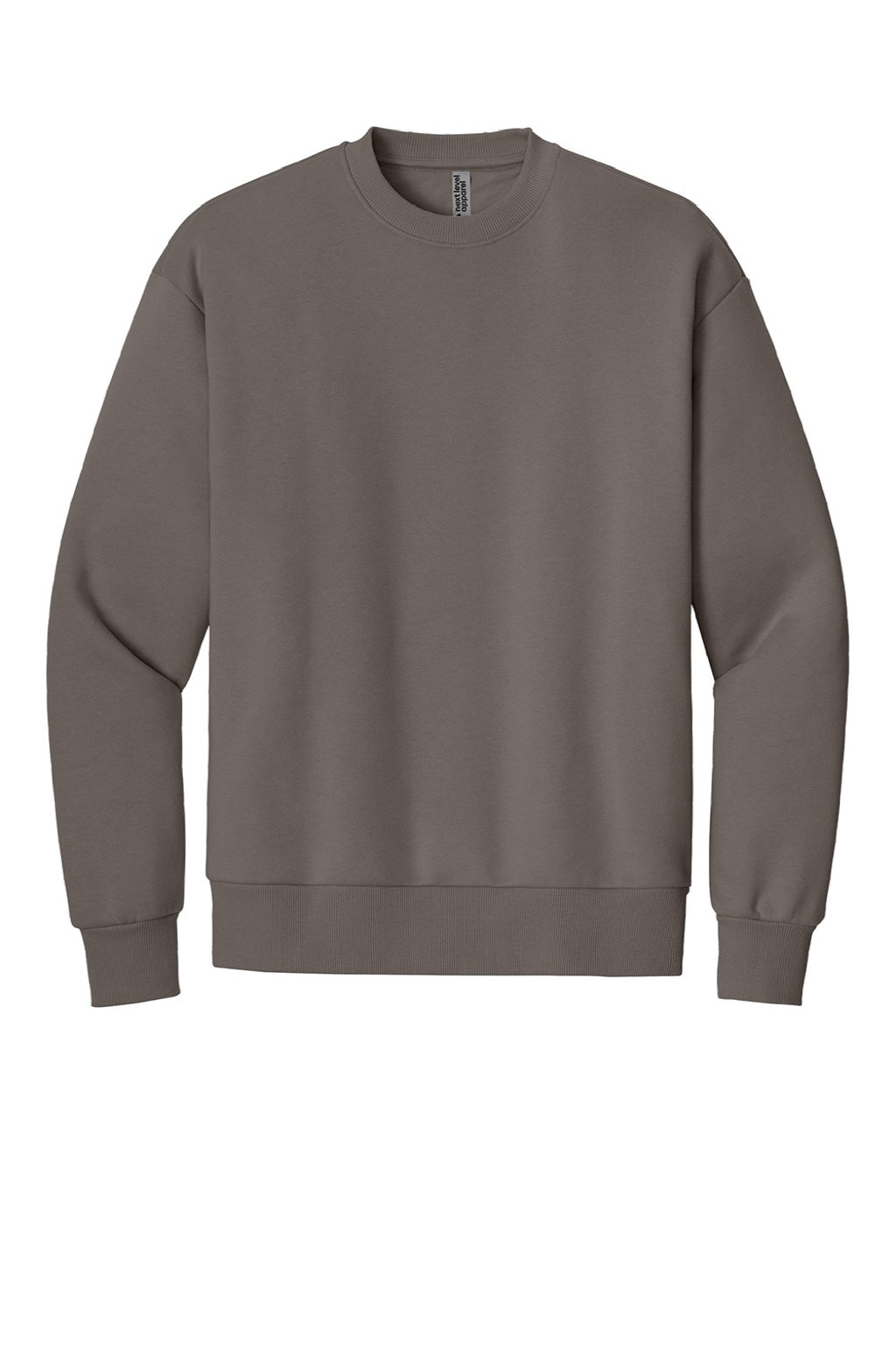 Next Level NL9007 Mens Crewneck Sweatshirt Shiitake Grey Flat Front