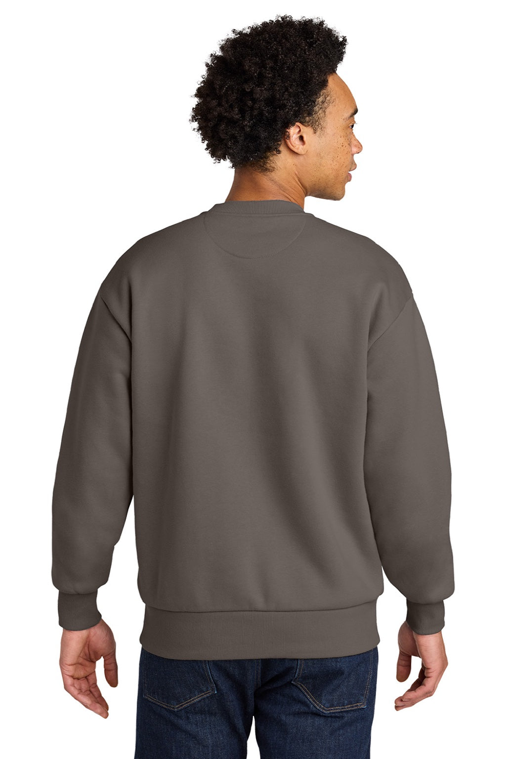 Next Level NL9007 Mens Crewneck Sweatshirt Shiitake Grey Model Back