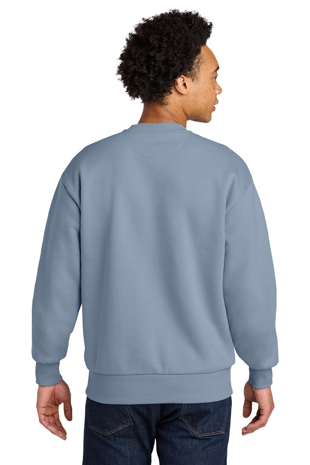 Next Level NL9007 Mens Crewneck Sweatshirt Stonewashed Denim Blue Model Back
