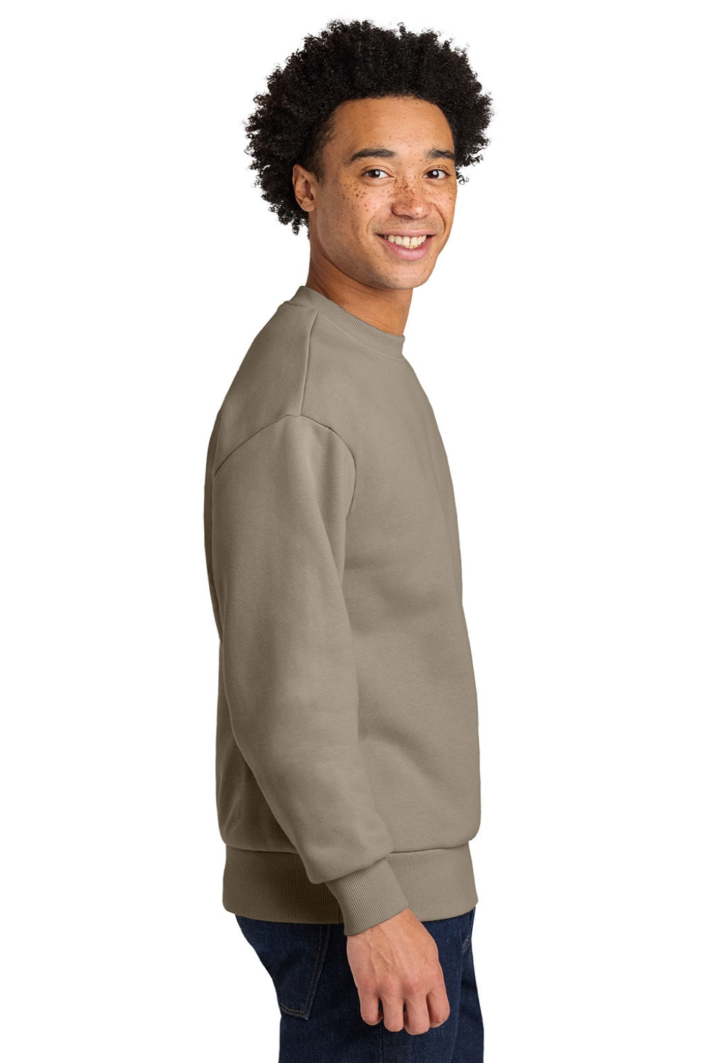 Next Level NL9007 Mens Crewneck Sweatshirt Tan Model Side