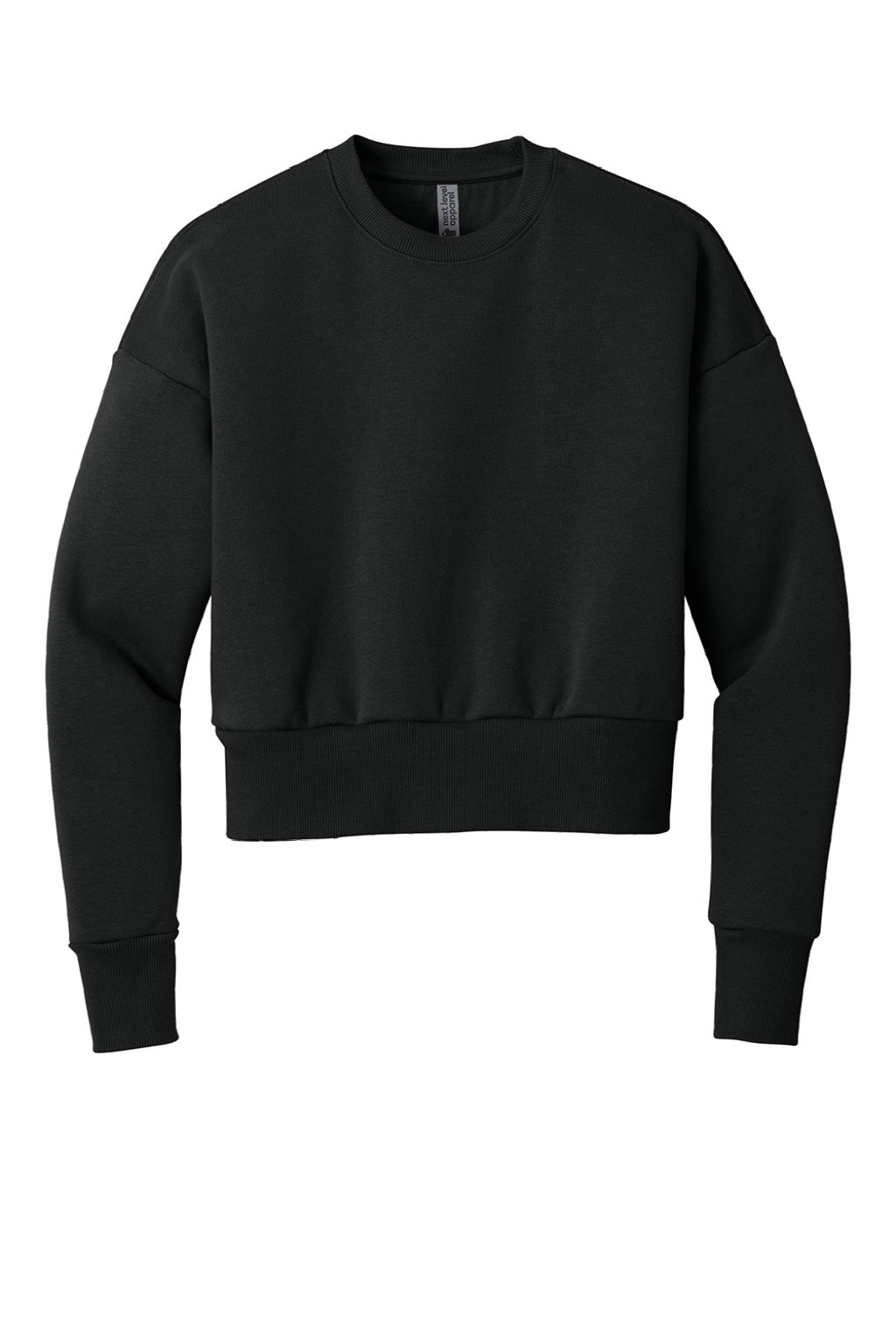 Next Level NL9087 Womens Crewneck Sweatshirt Black Flat Front