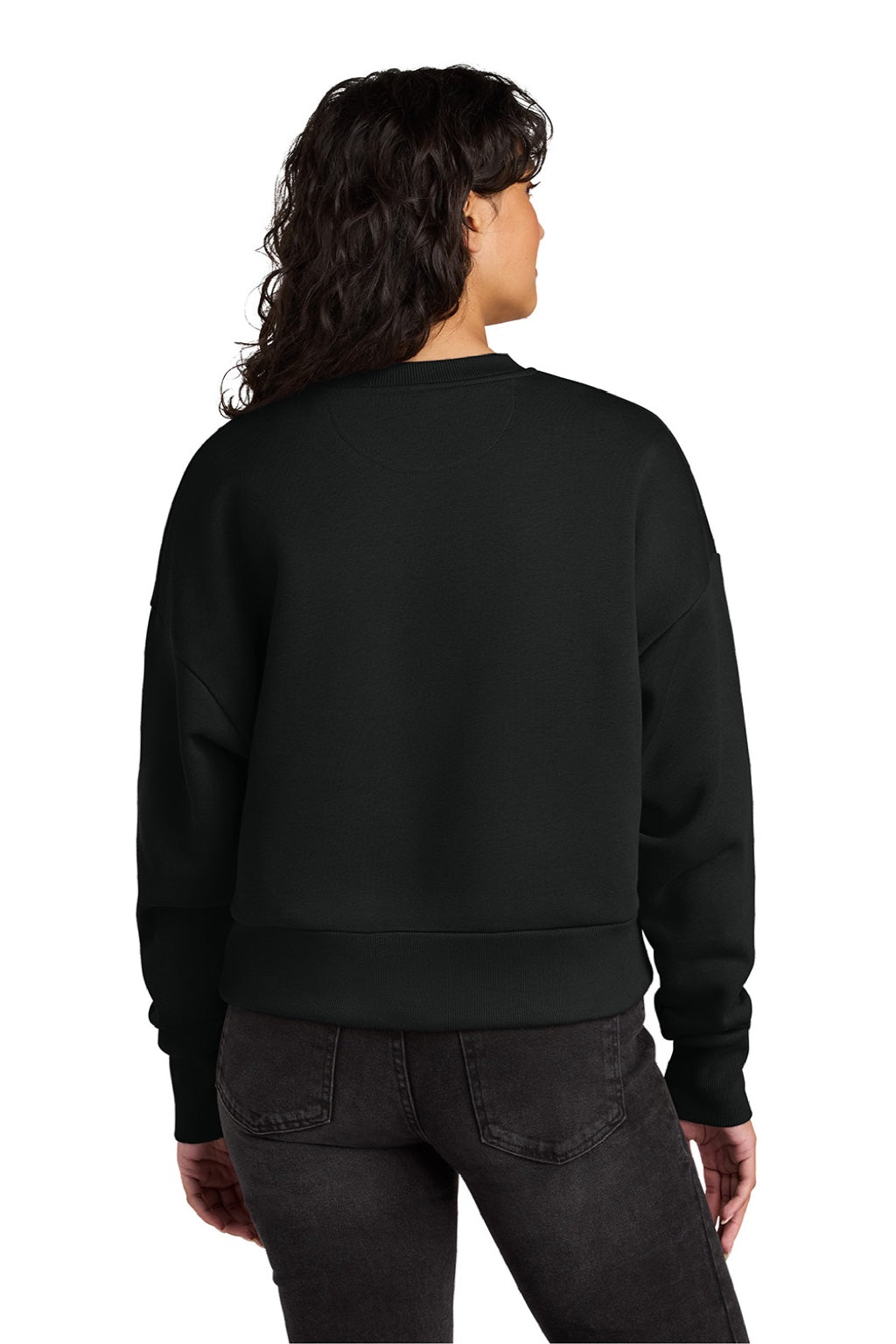 Next Level NL9087 Womens Crewneck Sweatshirt Black Model Back