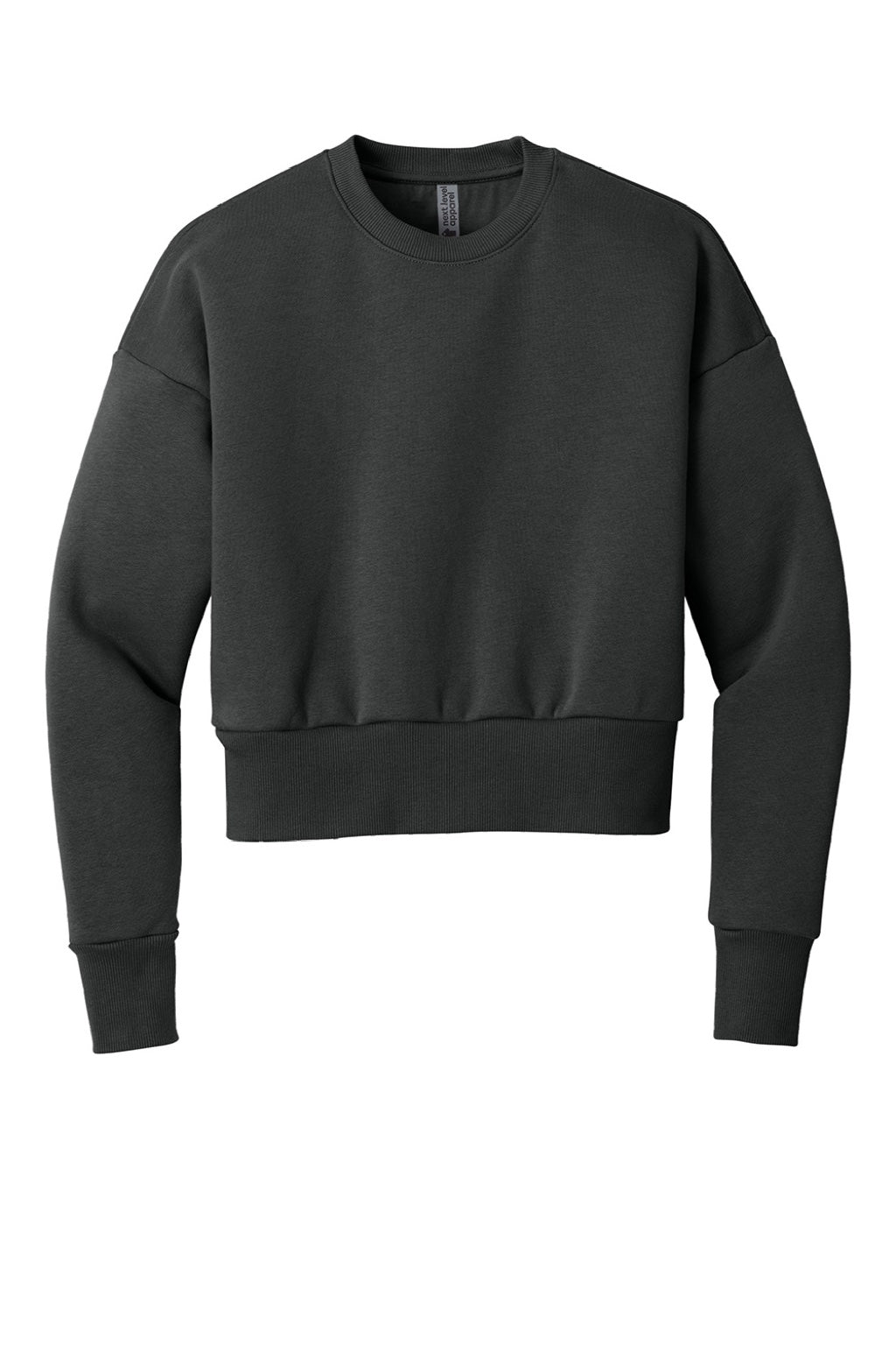 Next Level NL9087 Womens Crewneck Sweatshirt Graphite Black Flat Front