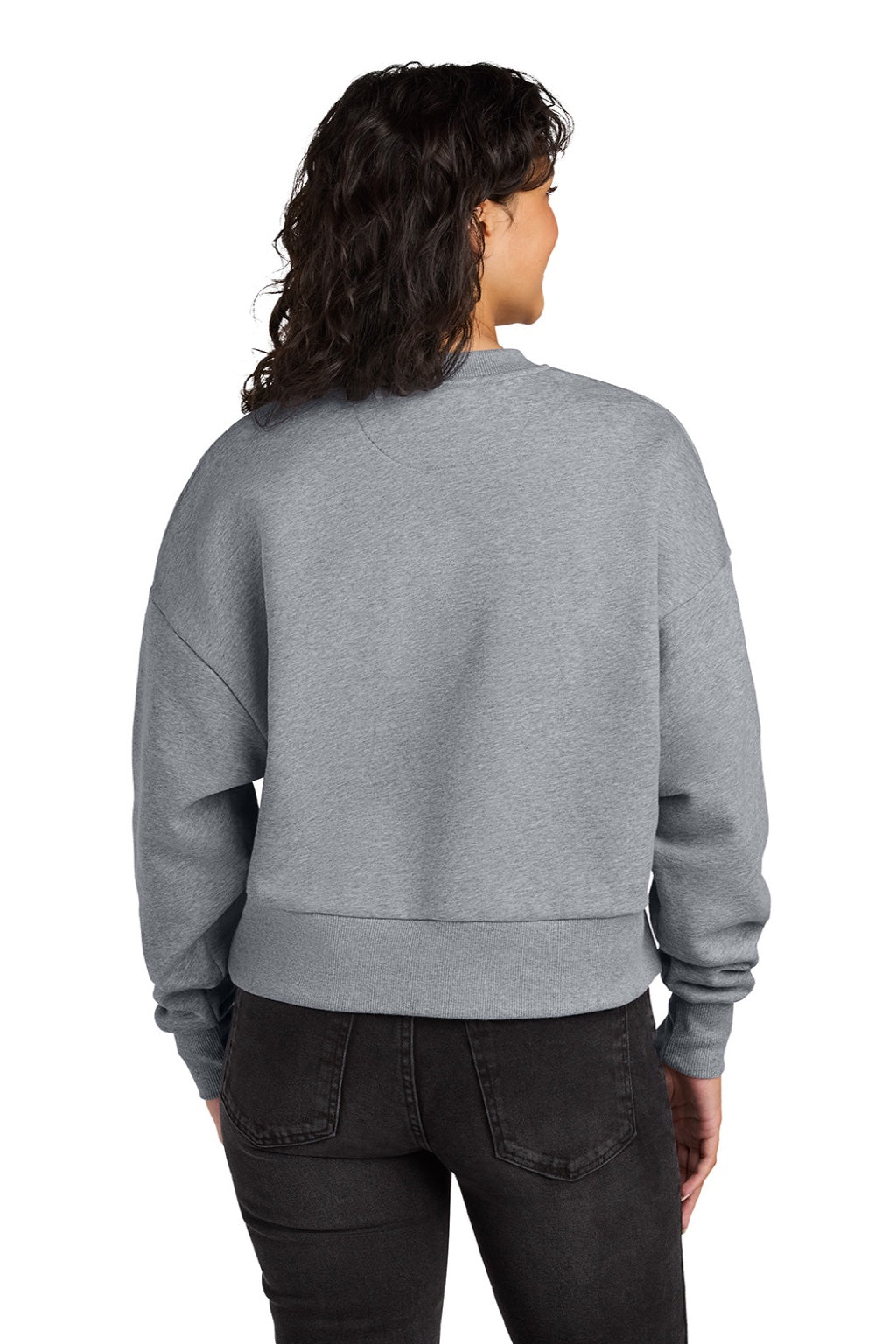 Next Level NL9087 Womens Crewneck Sweatshirt Heather Grey Model Back