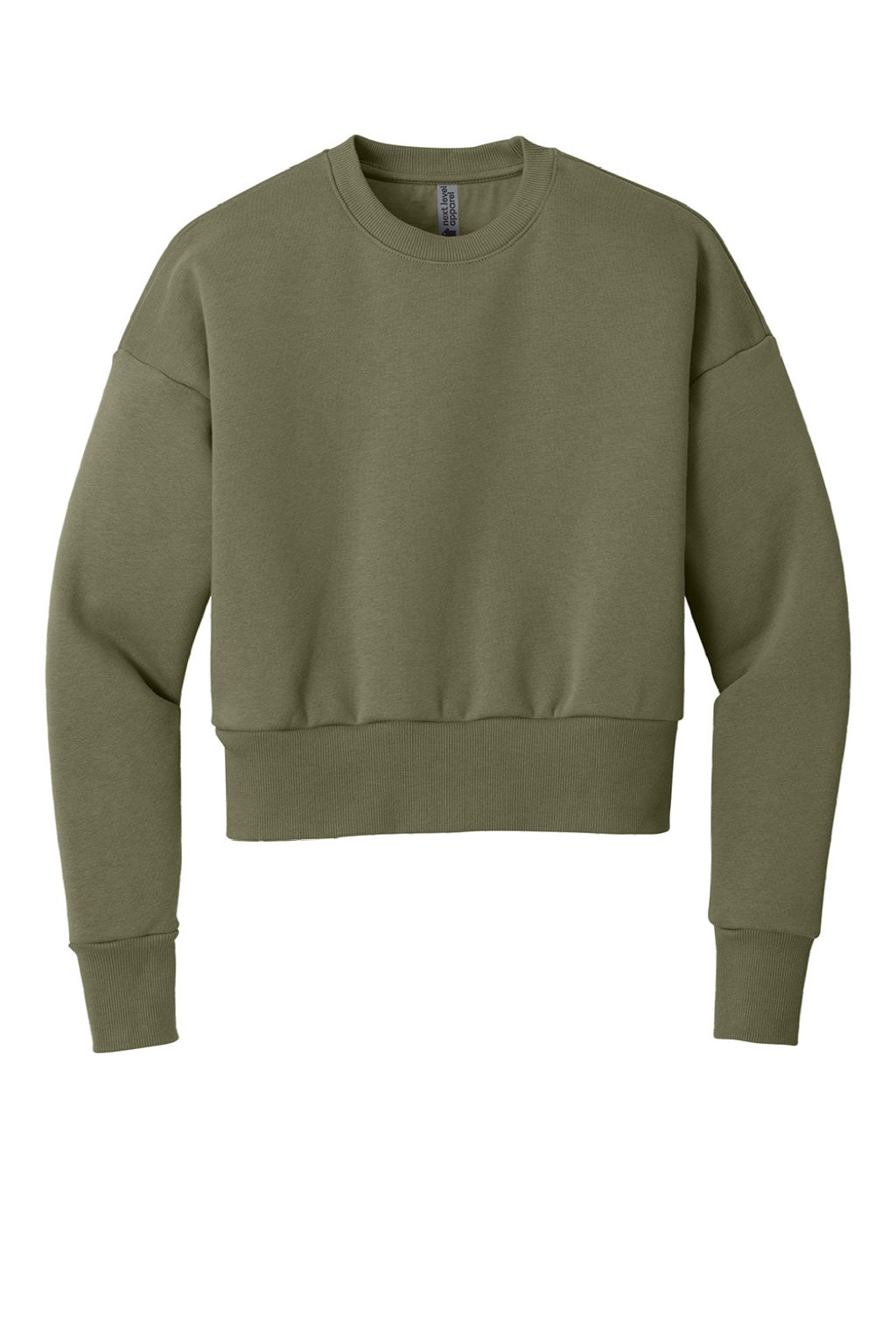 Next Level NL9087 Womens Crewneck Sweatshirt Light Olive Green Flat Front