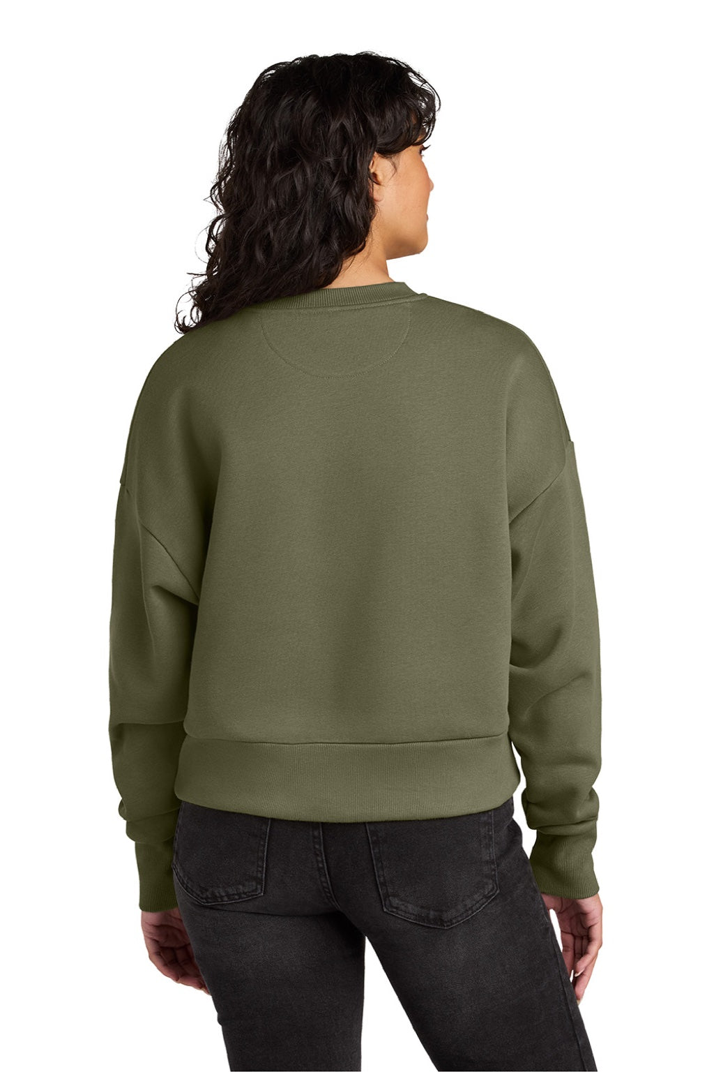 Next Level NL9087 Womens Crewneck Sweatshirt Light Olive Green Model Back