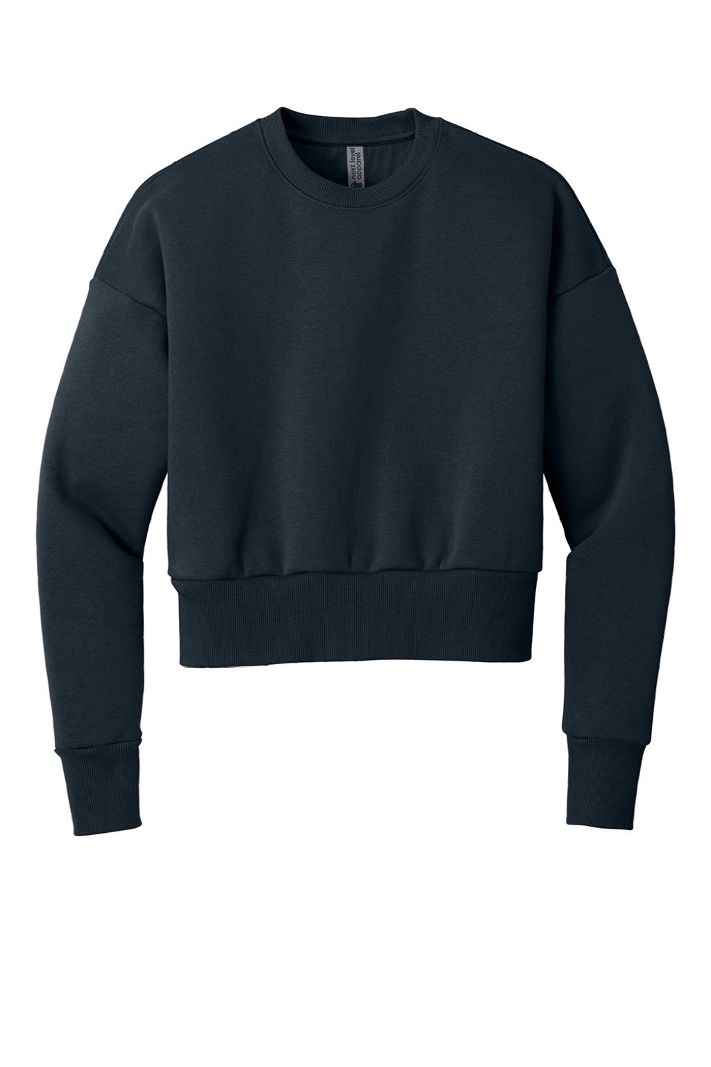 Next Level NL9087 Womens Crewneck Sweatshirt Midnight Navy Blue Flat Front