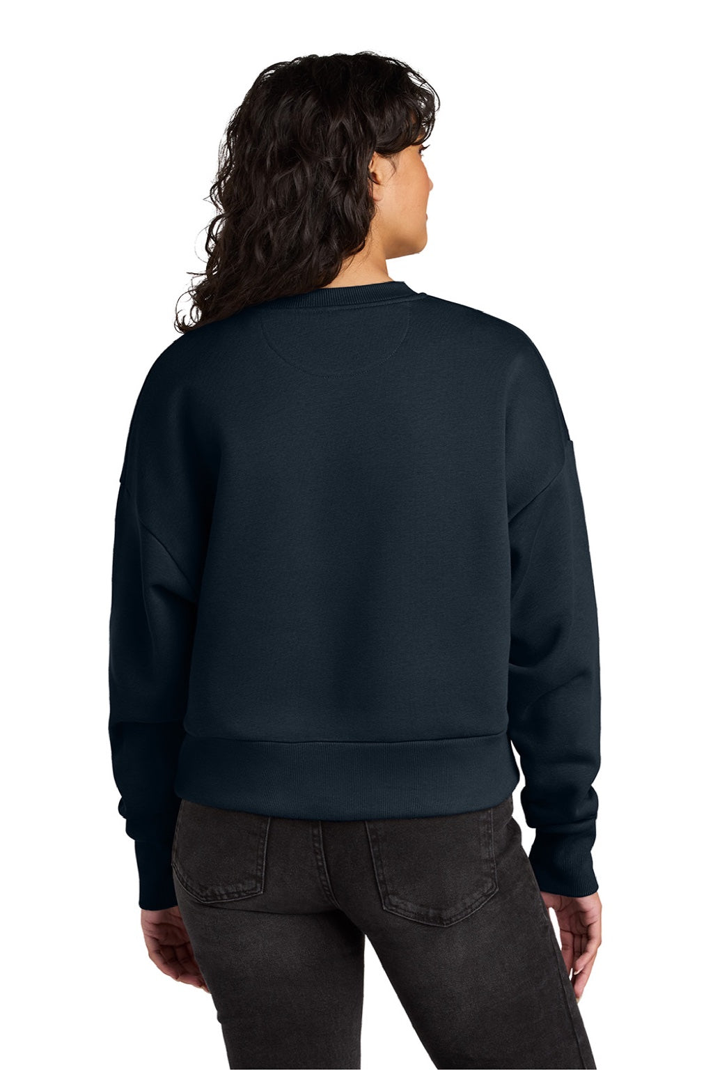 Next Level NL9087 Womens Crewneck Sweatshirt Midnight Navy Blue Model Back
