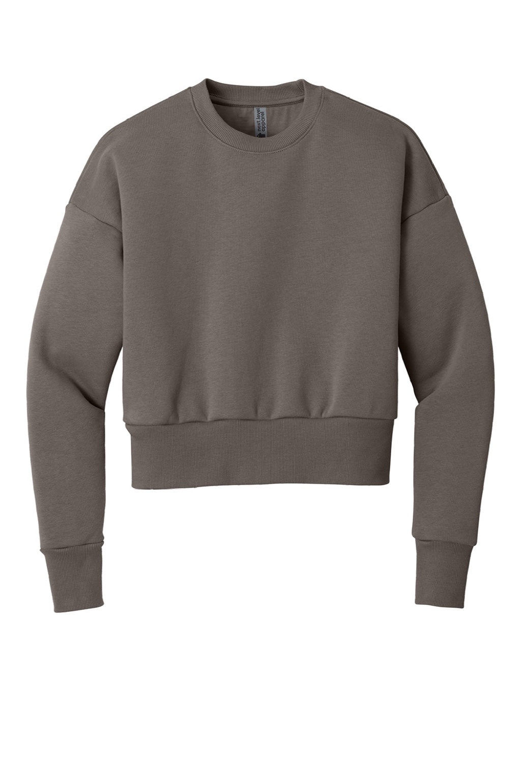 Next Level NL9087 Womens Crewneck Sweatshirt Shiitake Grey Flat Front