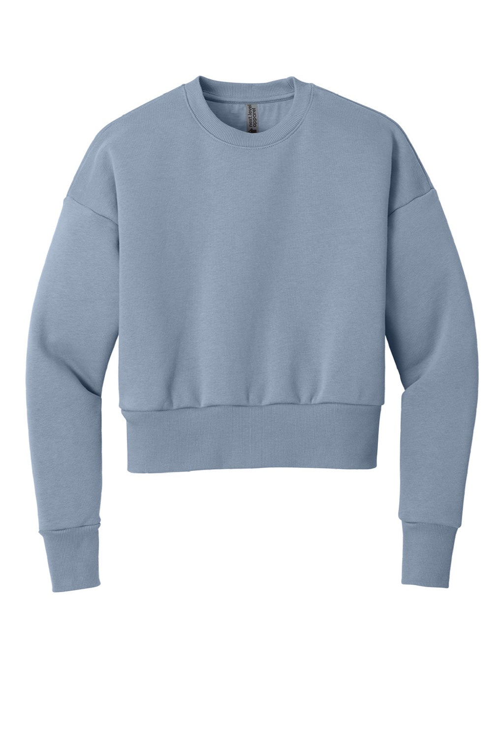 Next Level NL9087 Womens Crewneck Sweatshirt Stonewashed Denim Blue Flat Front