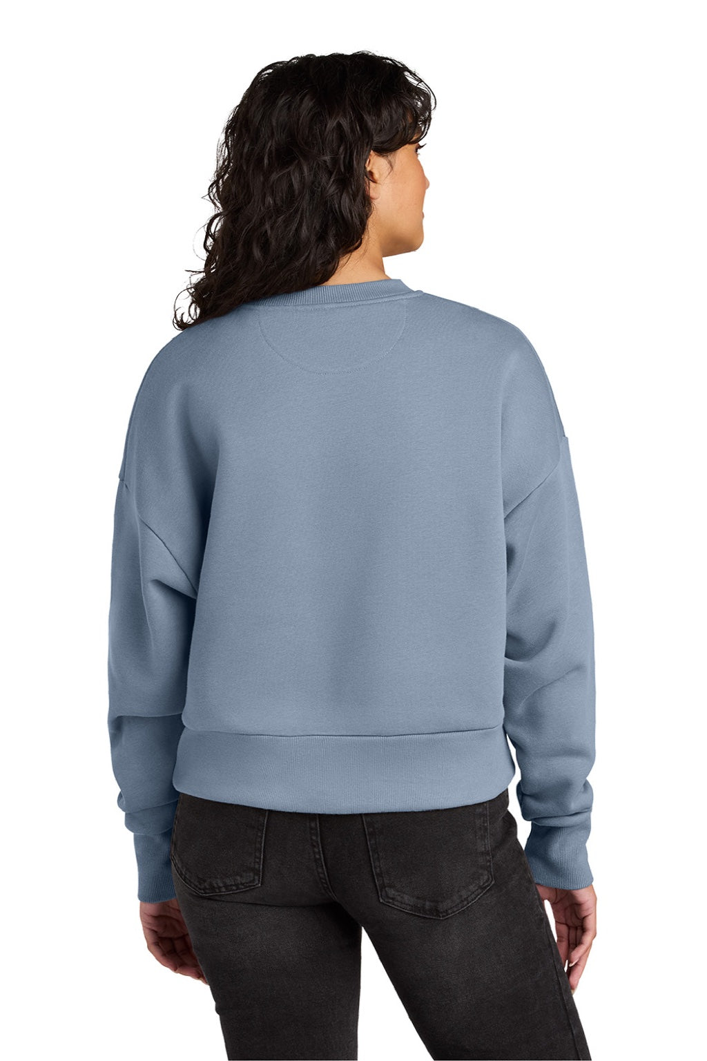 Next Level NL9087 Womens Crewneck Sweatshirt Stonewashed Denim Blue Model Back