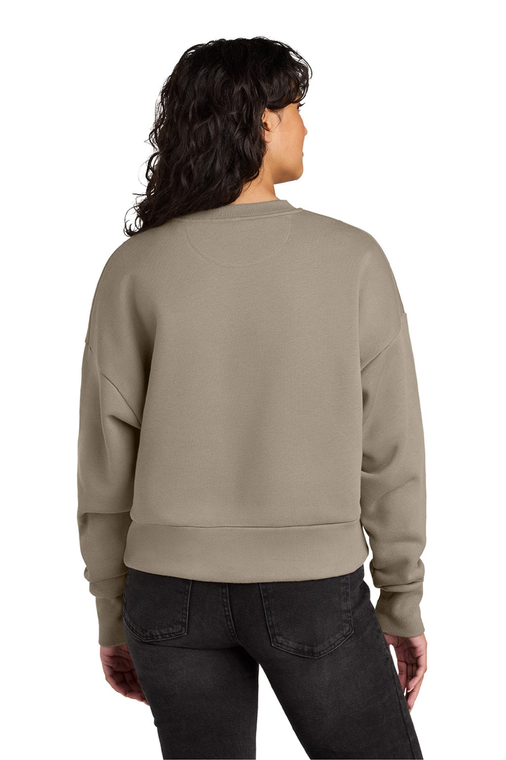 Next Level NL9087 Womens Crewneck Sweatshirt Tan Model Back