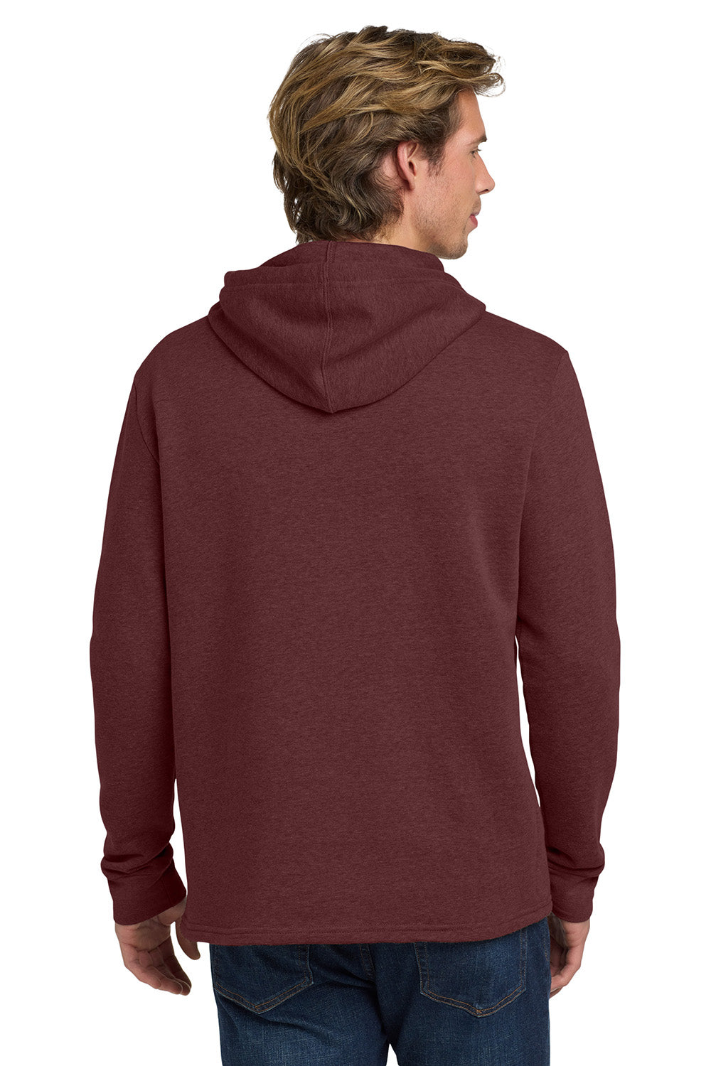 Next Level NL9300/9300 Mens PCH Fleece Hooded Sweatshirt Hoodie w/ Pockets Heather Maroon Model Back
