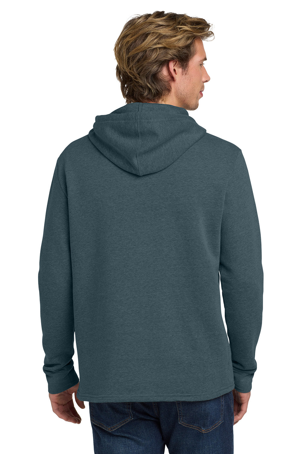 Next Level NL9300/9300 Mens PCH Fleece Hooded Sweatshirt Hoodie w/ Pockets Heather Slate Blue Model Back