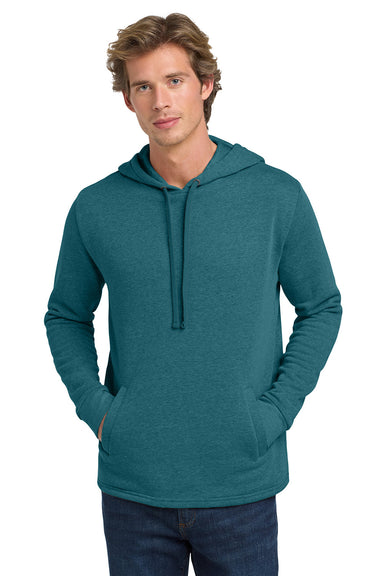 Next Level NL9300/9300 Mens PCH Fleece Hooded Sweatshirt Hoodie w/ Pockets Heather Teal Blue Model Front