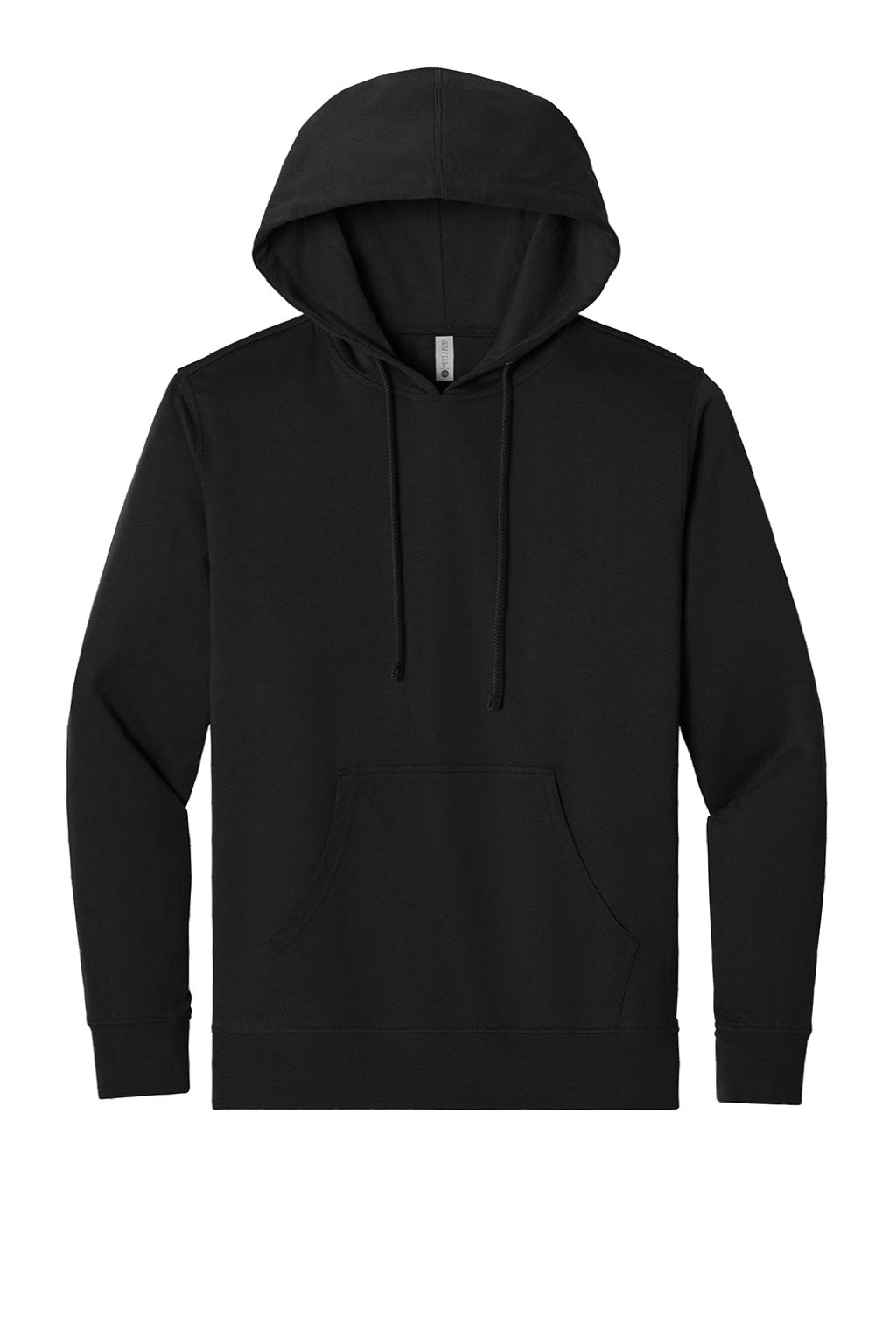 Next Level 9301 Mens French Terry Fleece Hooded Sweatshirt Hoodie w/ Pouch Pocket Black Flat Front