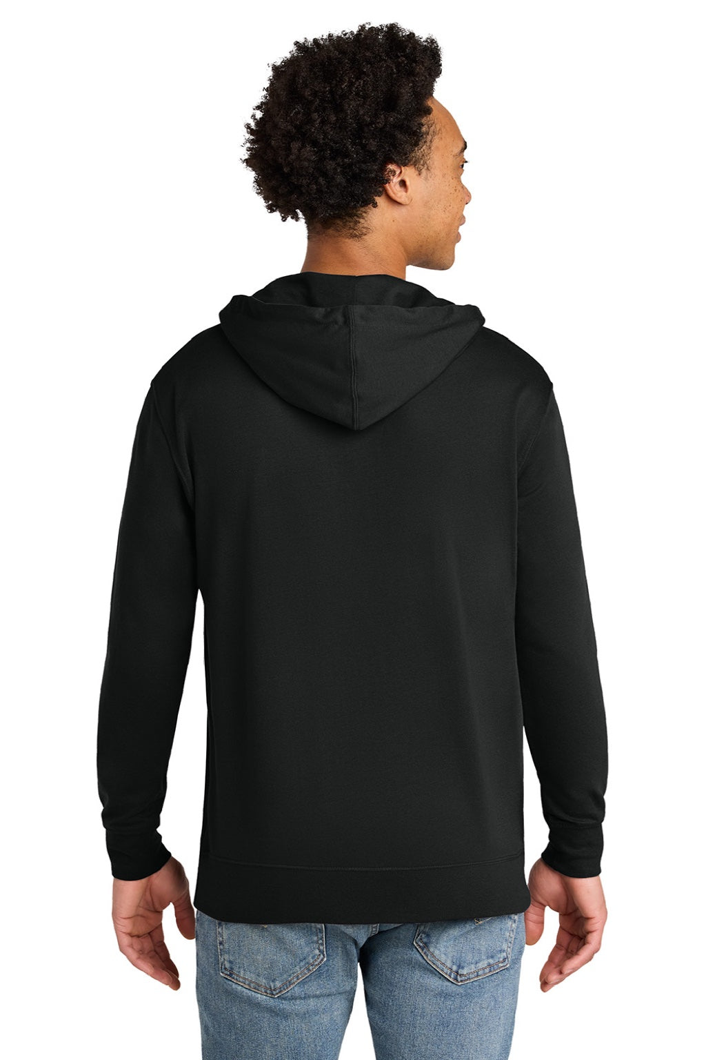 Next Level 9301 Mens French Terry Fleece Hooded Sweatshirt Hoodie w/ Pouch Pocket Black Model Back