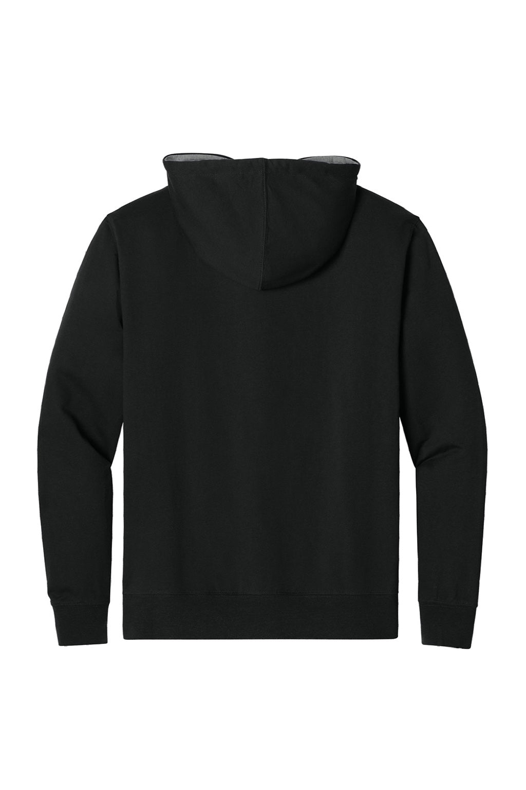 Next Level 9301 Mens French Terry Fleece Hooded Sweatshirt Hoodie w/ Pouch Pocket Black/Heather Grey Flat Back