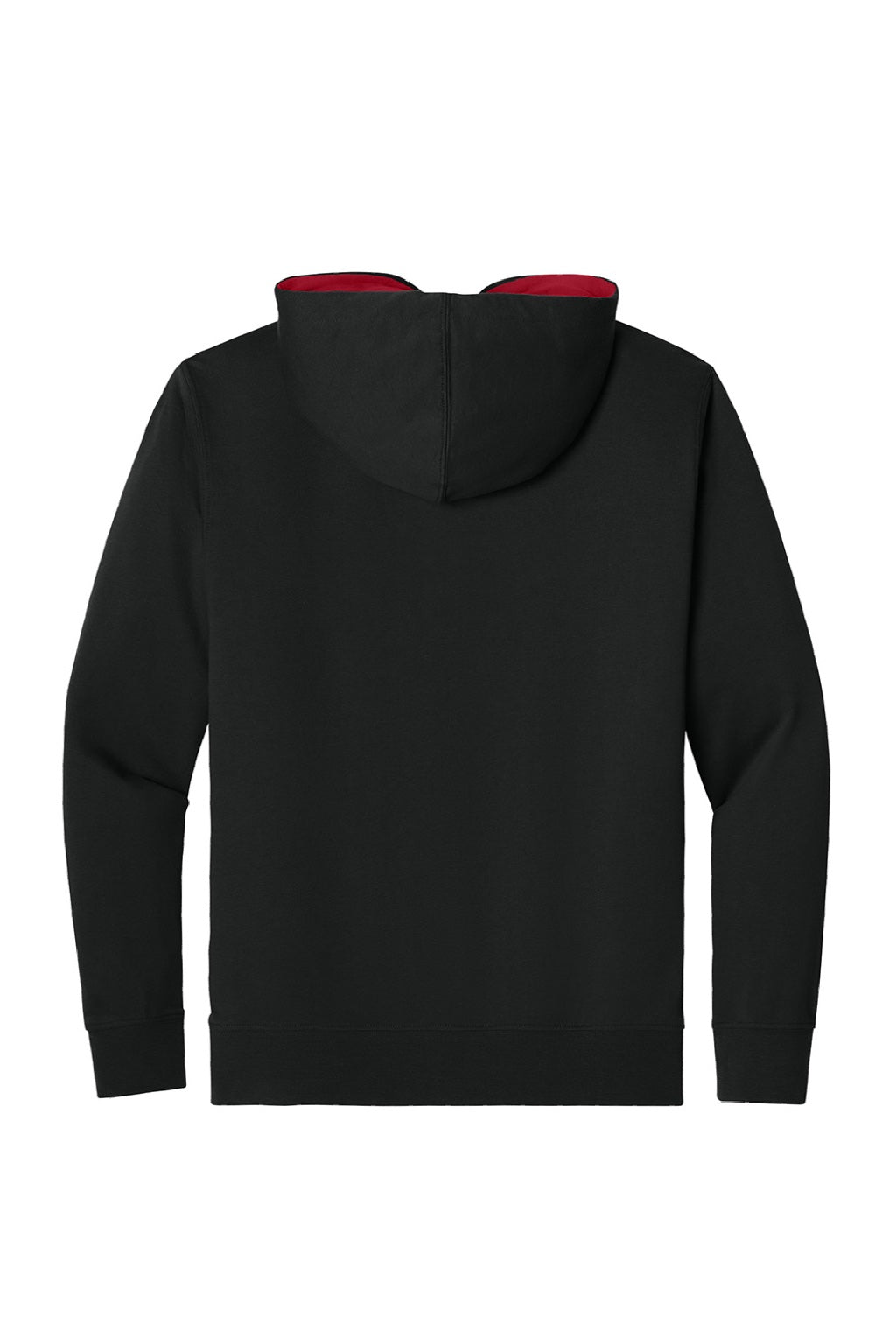 Next Level 9301 Mens French Terry Fleece Hooded Sweatshirt Hoodie w/ Pouch Pocket Black/Red Flat Back