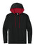 Next Level 9301 Mens French Terry Fleece Hooded Sweatshirt Hoodie w/ Pouch Pocket Black/Red Flat Front